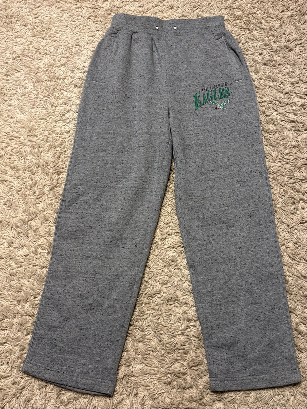 NFL Gray Sweatpants with Green Eagles Logo